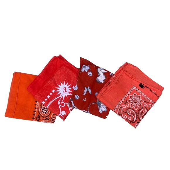 Bundle Of Four Shades Of Orange Bandanas! - Picture 1 of 9